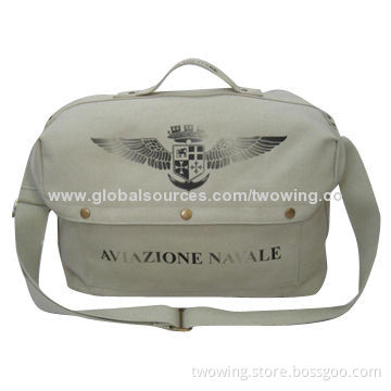 Messenger Bag with Cotton Canvas Fabric, Cotton Webbing
